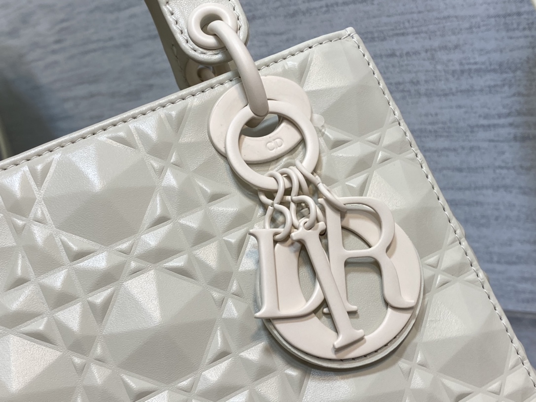 Small Lady Dior My ABCDior Bag Latte Cannage Calfskin with Diamond Motif